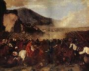 FALCONE, Aniello Bataille d'Allemands contre les Turcs oil painting on canvas